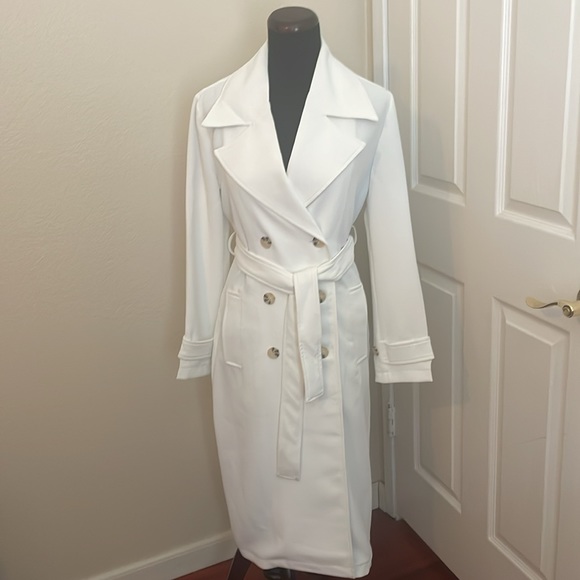 New Bagatelle Collection Off White Trench Coat jacket - Picture 9 of 17